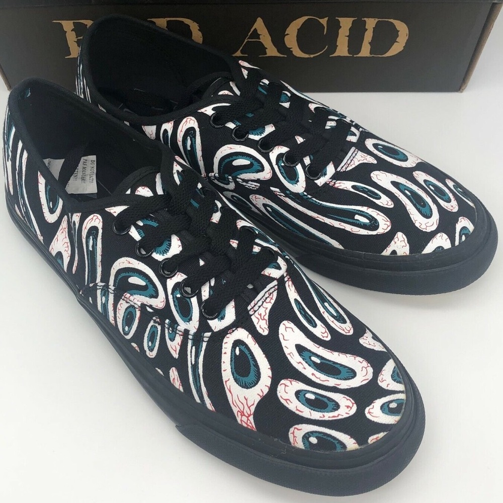 UNIF X Bad Acid Trippy Eyeball Sneakers W10.5 M9 NWOB